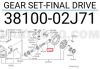 Tányérkerék és kúpkerék hátsó differenciálmű T=39:10 áttétel 3.90:1 H233B tengely Nissan Patrol Y60 gyári