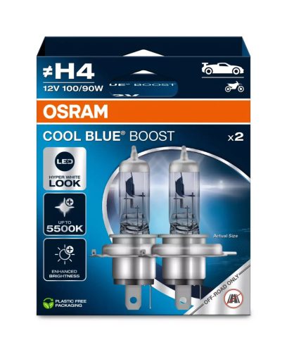 OSRAM Cool blue boost H4 62193CBB-HCB 12V 100/90 W halogen bulb