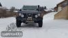 F4x4 Front winch mount steel bumper lamp without cutout + removable branch breaker grille Nissan Patrol Y60