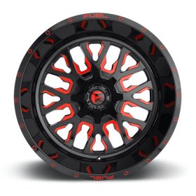   Alumínium felni 22x10 ET-19 6x135/6x139,7 D612 Stroke Gloss Black/Red Tinted Clear Fuel