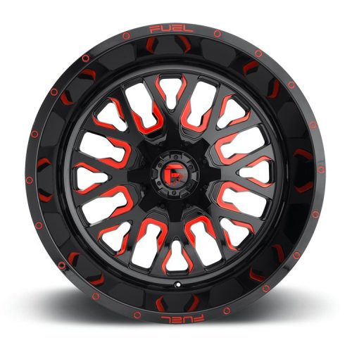 Aluminum rims 22x10 ET-19 6x135/6x139.7 D612 Stroke Gloss Black/Red Tinted Clear Fuel