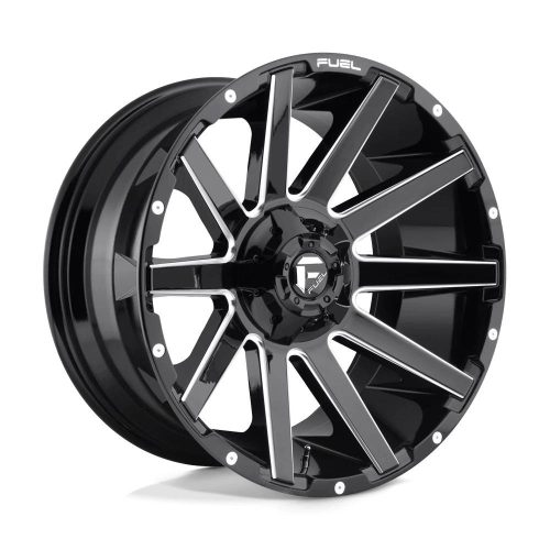 Aluminum rim 22x10 ET-19 6x135/6x139.7 D615 Contra Gloss Black Milled Fuel