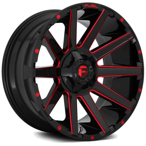 Alloy wheel 22x10 ET-19 6x139.7/6x135 D643 Contra Gloss Black/Candy Red Fuel