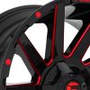 Alloy wheel 22x10 ET-19 6x139.7/6x135 D643 Contra Gloss Black/Candy Red Fuel