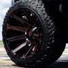 Alloy wheel 22x10 ET-19 6x139.7/6x135 D643 Contra Gloss Black/Candy Red Fuel