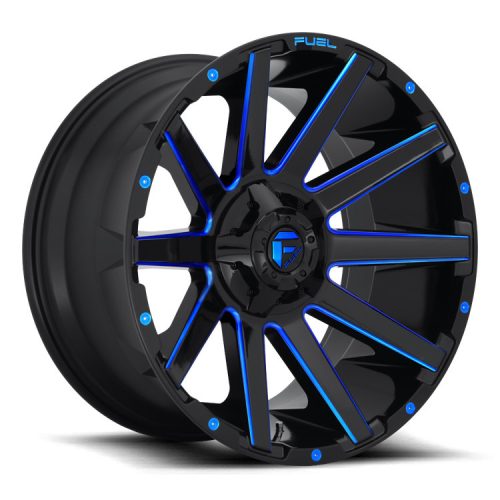 Aluminum rims 22x10 ET-19 6x135/6x139.7 D644 Contra Gloss Black/Blue Tinted Clear Fuel