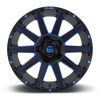 Aluminum rims 22x10 ET-19 6x135/6x139.7 D644 Contra Gloss Black/Blue Tinted Clear Fuel
