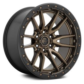   Alumínium felni 22x10 ET-13 6x139,7 D681 Rebel 6 Matte Bronze Black Bead Ring Fuel