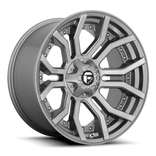 Aluminum rims 20x9 ET1 6x139.7/6x135 D713 Rage Brushed Gun Metal/Tinted Clear Fuel