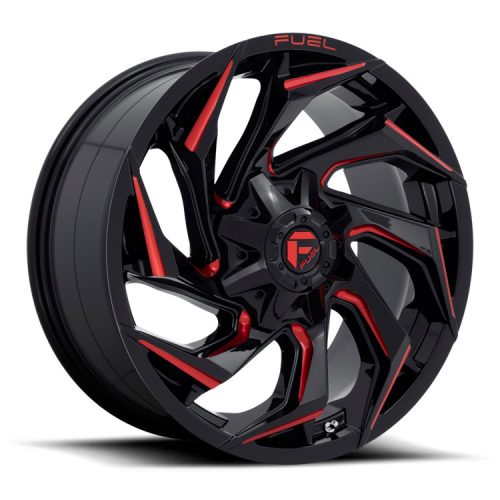 Aluminum rims 20x9 ET20 6x135/6x139.7 D755 Reaction Gloss Black Milled W/ RED Tint Fuel