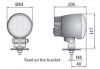 Auxiliary halogen spotlight E-marked built-in