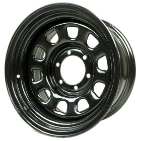 Steel rim 16x8 ET-27 6x139.7 Sputnik Gloss Black OFD