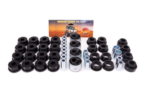 Complete bush kit with caster correction bushes (2.5° offset) for +50 mm suspension lift Nissan Patrol Y60