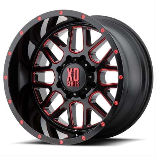 Aluminum rims 20x9 ET18 6x139,7 XD820 Grenade Satin Black Milled/Red Clear Coat XD Series