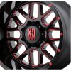 Aluminum rims 20x9 ET18 6x139,7 XD820 Grenade Satin Black Milled/Red Clear Coat XD Series